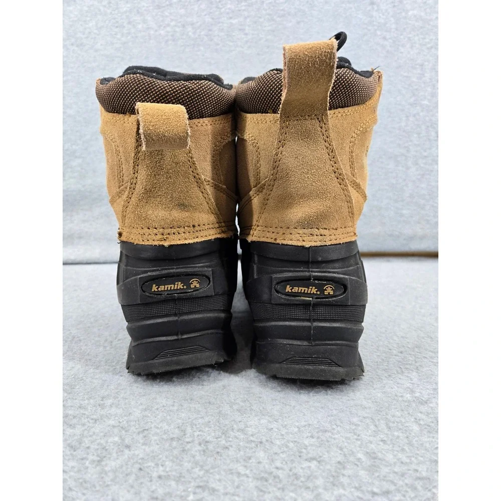 Kamik Wausau Mens Waterproof Winter Snow Boots Tan Black Suede Size 10